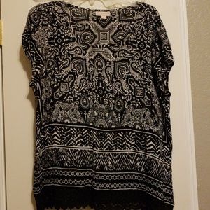 Dress barn large womens short sleeve shirt new